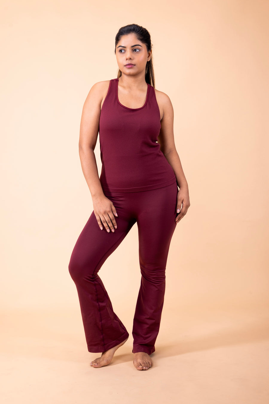 KynitOne™ Flare Leggings - Aged Wine